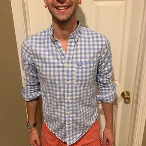 Hollister Blue & White Button Down Shirt
